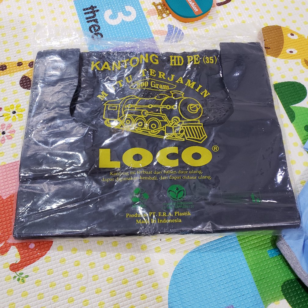 Kantong Plastik Kresek Loco Tebal Hitam 500 Gram Ukuran 17 - 50
