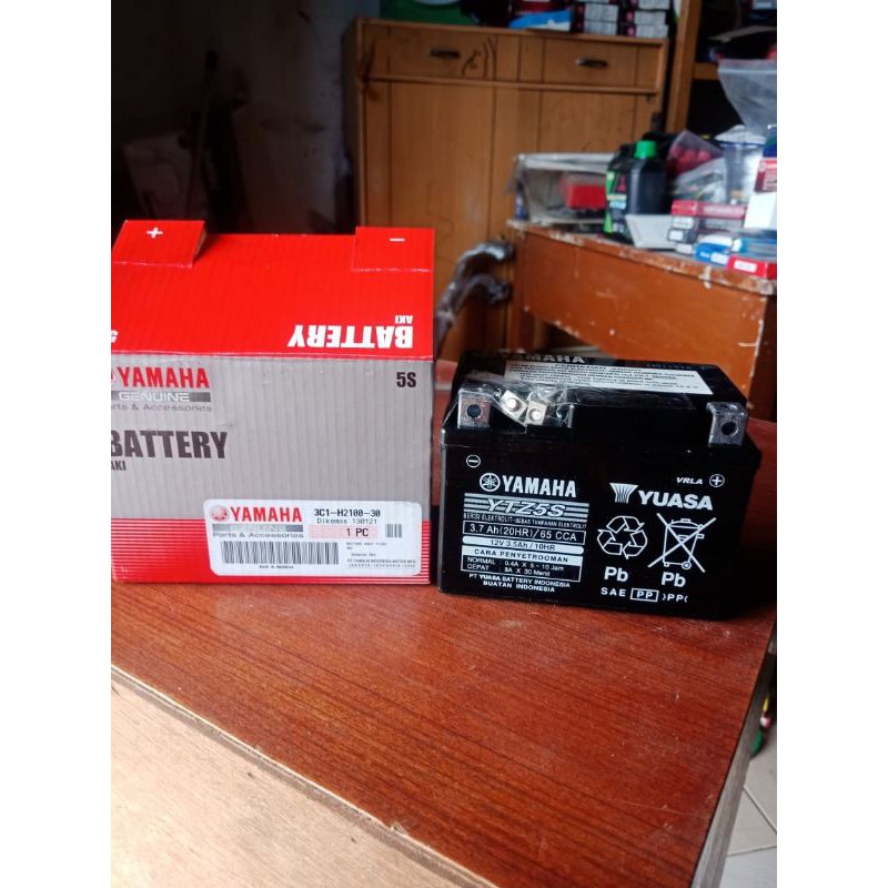 AKI KERING MF YUASA YAMAHA ORIGINAL VIXION XEON MIO J BATERAI MOTOR BATRE BATTERY BATERE YTZ5S