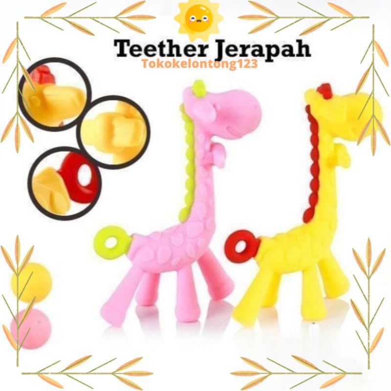 [COD]Teether Jerapah / Teether Gigitan Bayi Giraffe / Mainan Gigitan Bayi