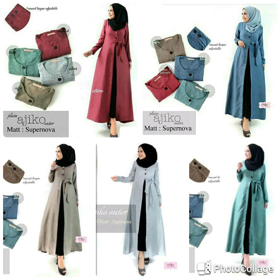 C5 SFS AJIKO KATUN CARDIGAN LONG CARDI OUTER VEST LENGAN PANJANG SIMPLE POLOS ELEGAN PESTA KERJA