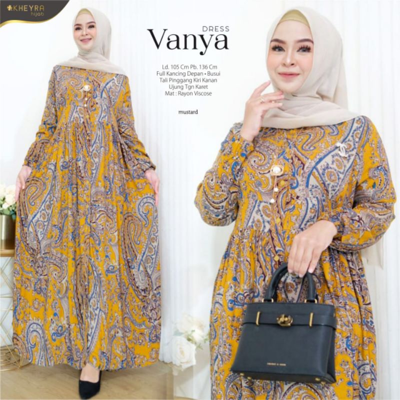 VANYA DRESS BY KHEYRA / GAMIS BUSUI MOTIF BATIK BERBAHAN RAYON VISCOSE PREMIUM QUALITY / MAXI DRESS 