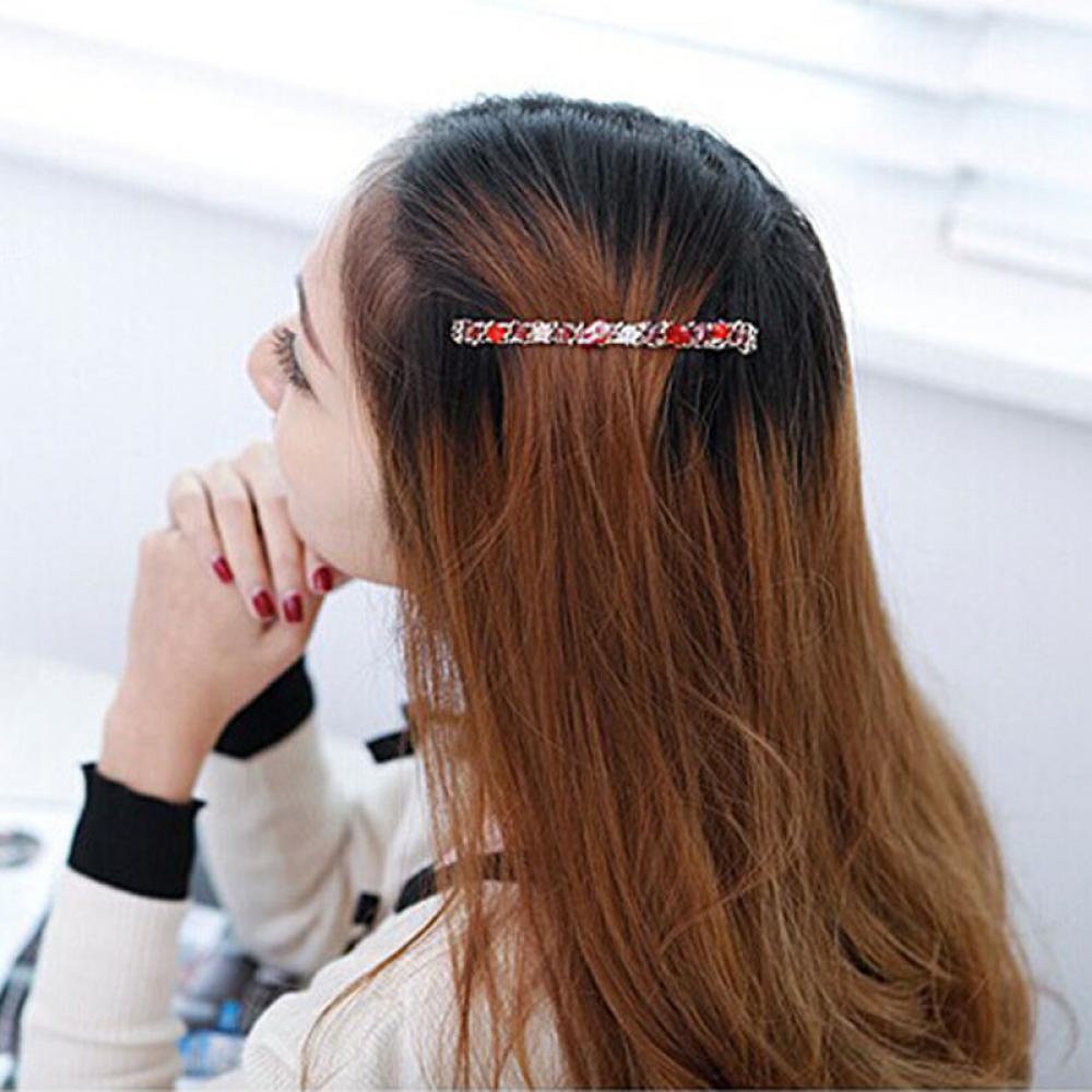 Jepit Rambut Bentuk Nanas Aksen Kristal Berlian Imitasi Warna-Warni Gaya Korea Untuk Wanita