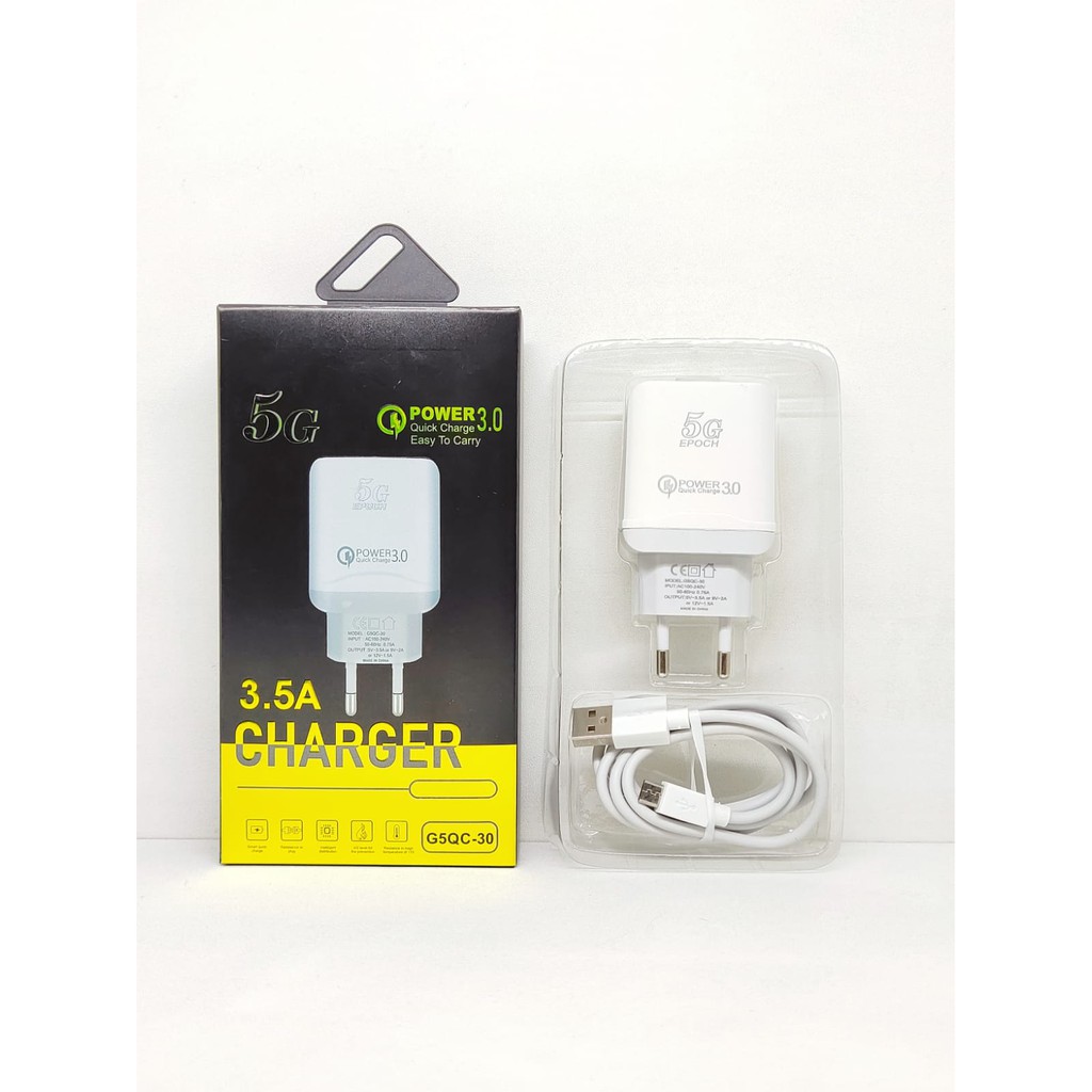 G5QC-30 Charger Infinix QC3.0 3.5A Micro USB &amp; Type-C Single USB Port Casan Infinix for Android