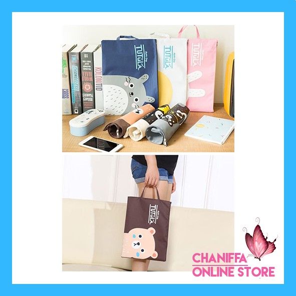 

Tas Buku Multifungsi / Portable Pouch / Creative Fun Print Portable A4 file Storage pouch bag