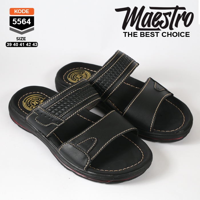 Sandal pria terbaru kekinian sendal slide cowok slop laki laki casual karet kulit dewasa selop simpel murah hitam coklat tan mocca