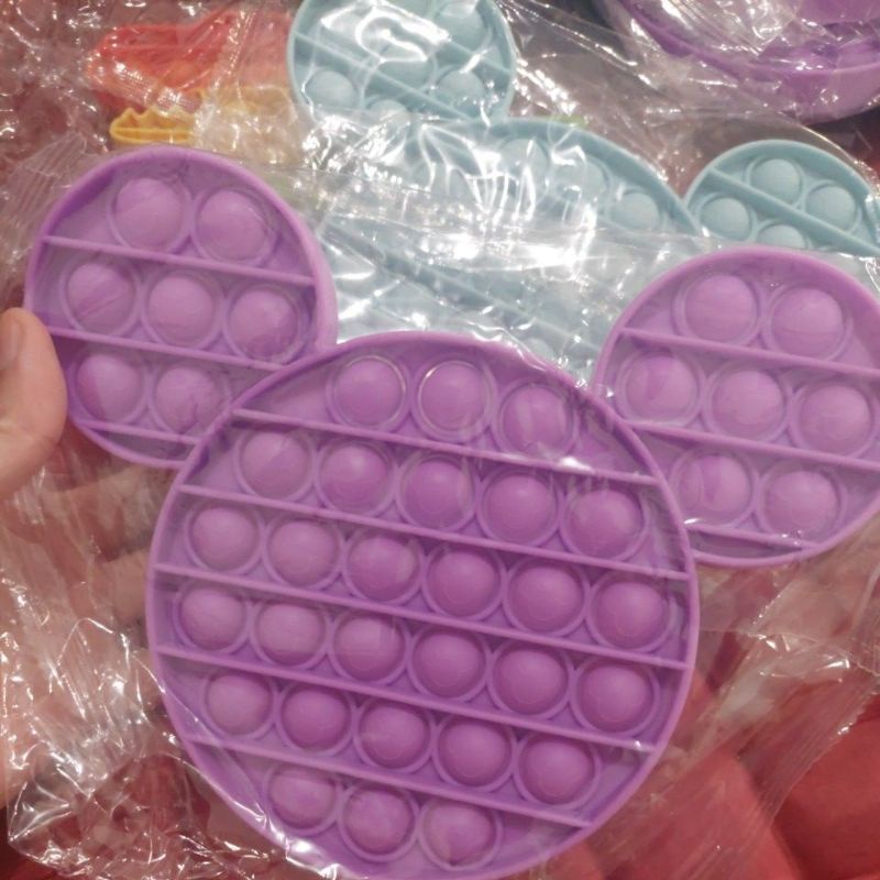 《READY STOCK 50+ JENIS》 Mainan Anak Pop it Fidget Unicorn Rainbow Versi 1-Mickey Ungu HighQual