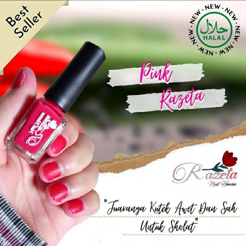 PINK RAZETA NAIL HENNA / CERIA KUTEX HENNA HALAL KUTEK MUSLIMAH