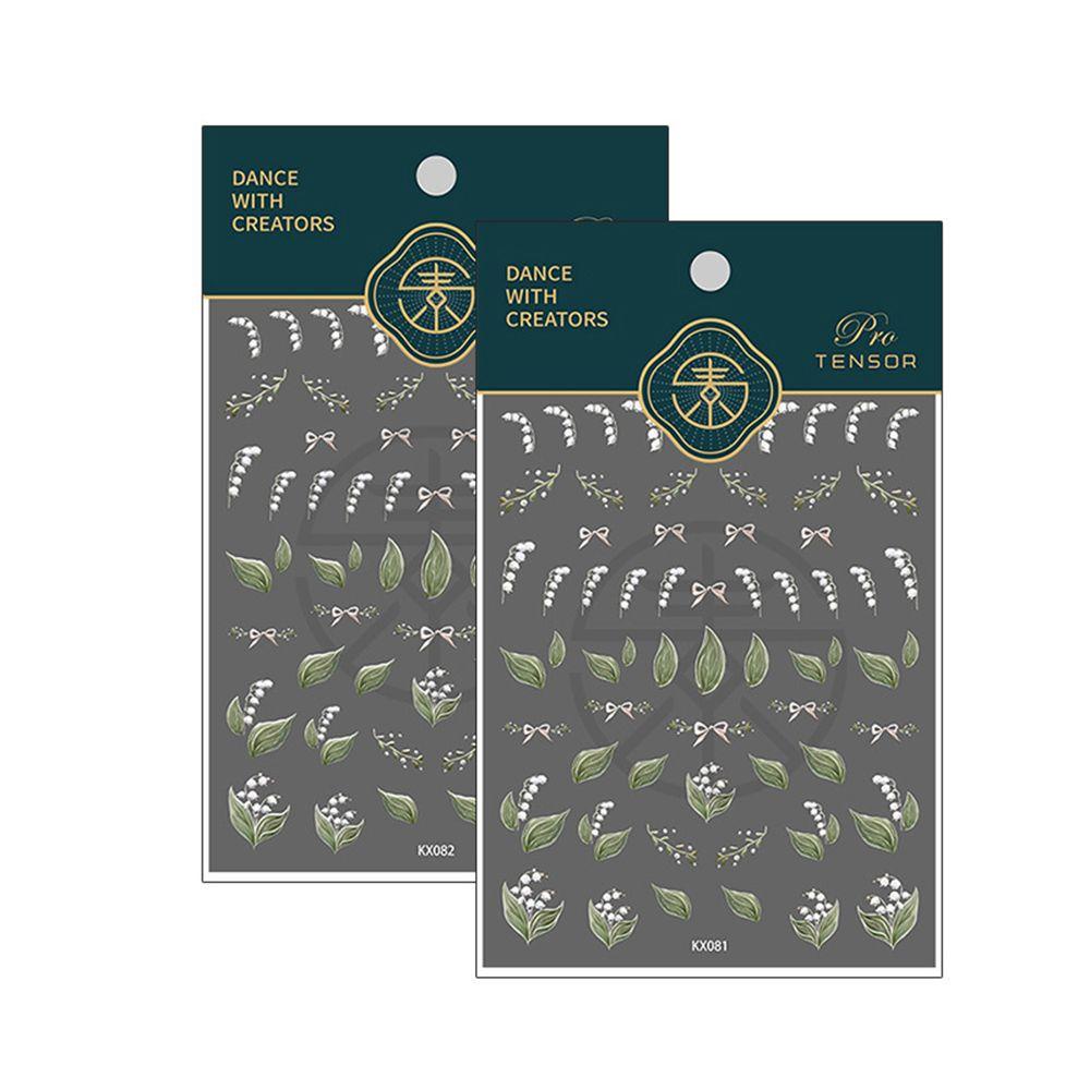 AUGUSTINA Agustina Stiker Nail Art Perekat Bunga Campanula Ultra-Tipis DIY Nail Art