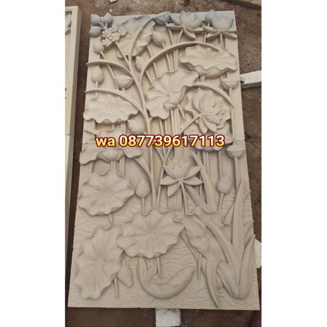 ukir batu relief ornamen loster batu alam hiasan dinding