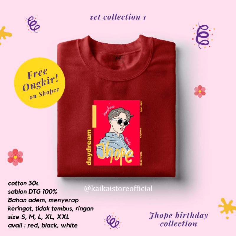 Kaos Baju Jhope BTS Vintage Korea Kpop Daily Outfit BIRTHDAY SERIES