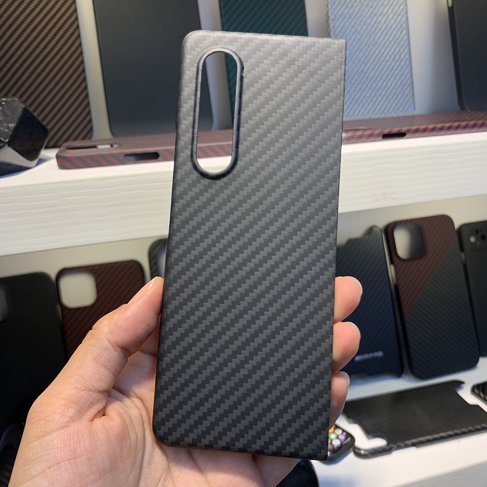 2 in 1  Real Carbon Fiber Mobile Phone Case for Samsung Z Fold 3