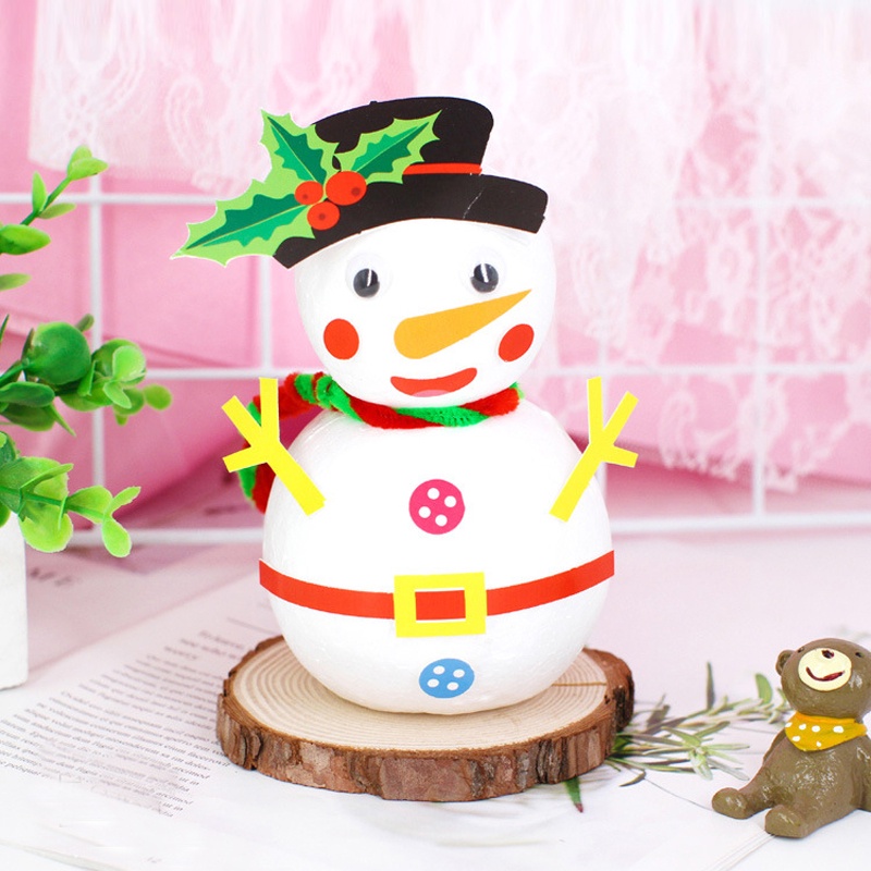 Mainan Edukasi Boneka Busa Snowman Handmade DIY Untuk Hadiah Natal Anak