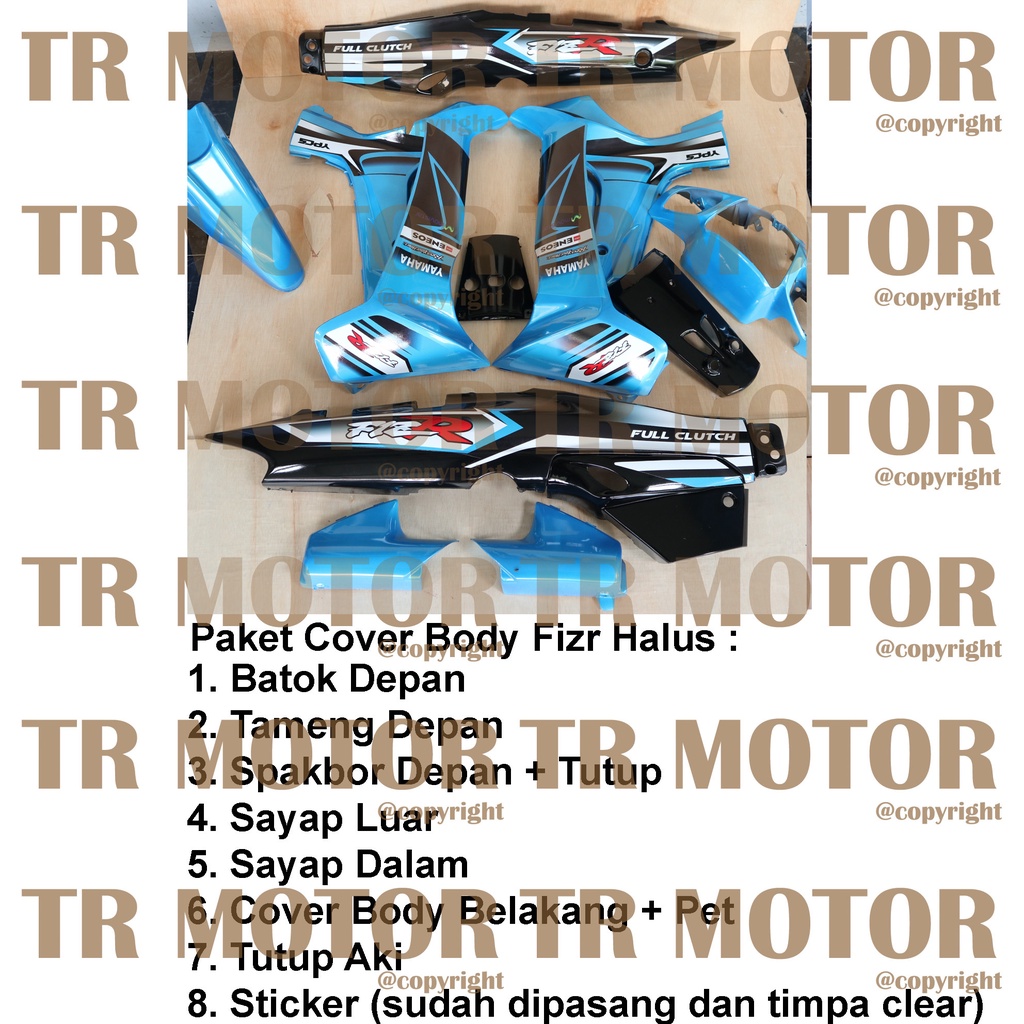 Cover Body Fizr F1zr Full Clutch Custom Biru Full Set Halus Cover Bodi Yamaha Fiz r