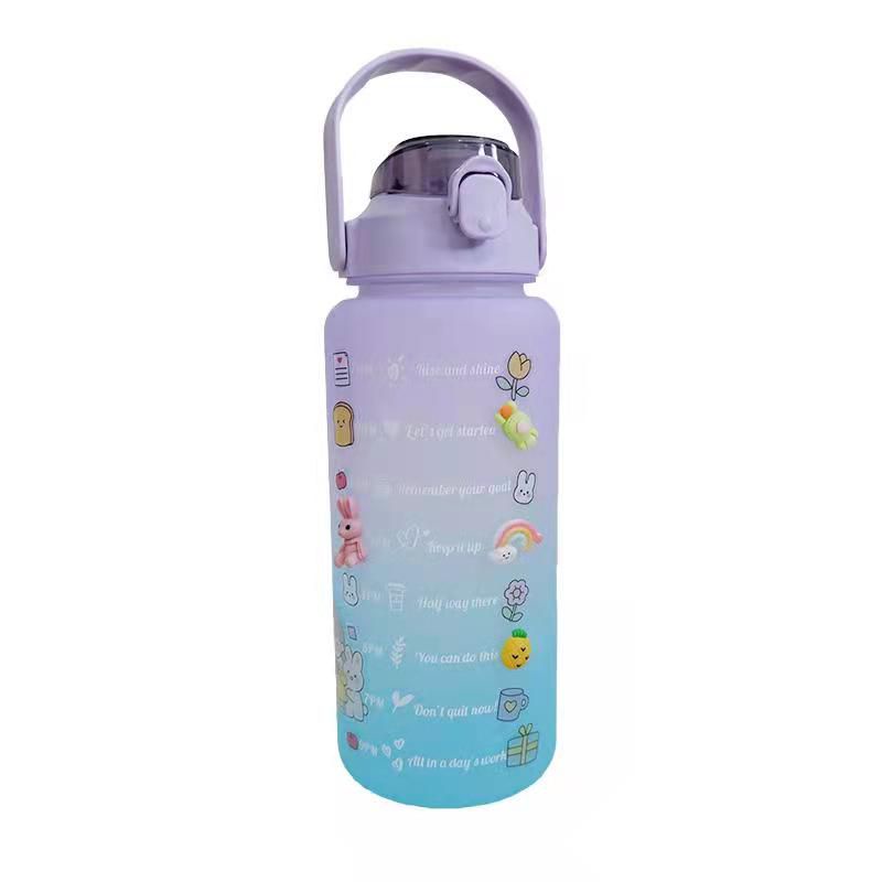 [SKY Grosir] Botol Minum Pelangi 2 Liter 2L (Botol Motivasi Warna Gradasi 2000mL)-Botol 2000ml / Ungu