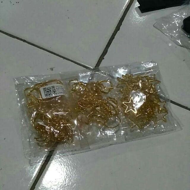 Inf Inf ✿ 90pcs Bingkai Bezel Bahan Resin Bentuk Bulan Bintang Untuk Membuat Perhiasan