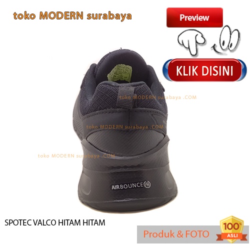 SPOTEC VALCO HITAM HITAM sepatu pria sepatu casual sneakers