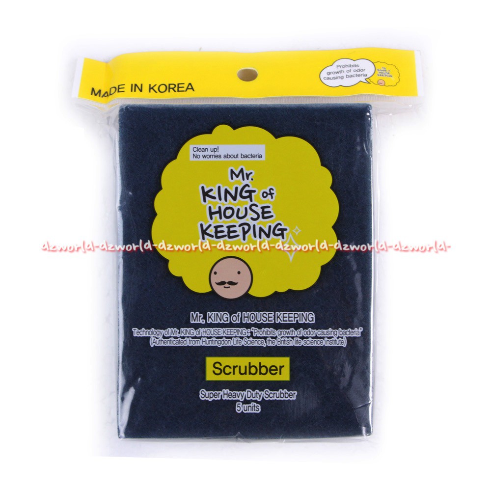 Mr.King Of House Keeping Scrubber 5pcs Spons Kasar Pembersih Anti Bakteri Super Heavy Duty Sponge Pembersih Peralatan Panci Piring Mr King