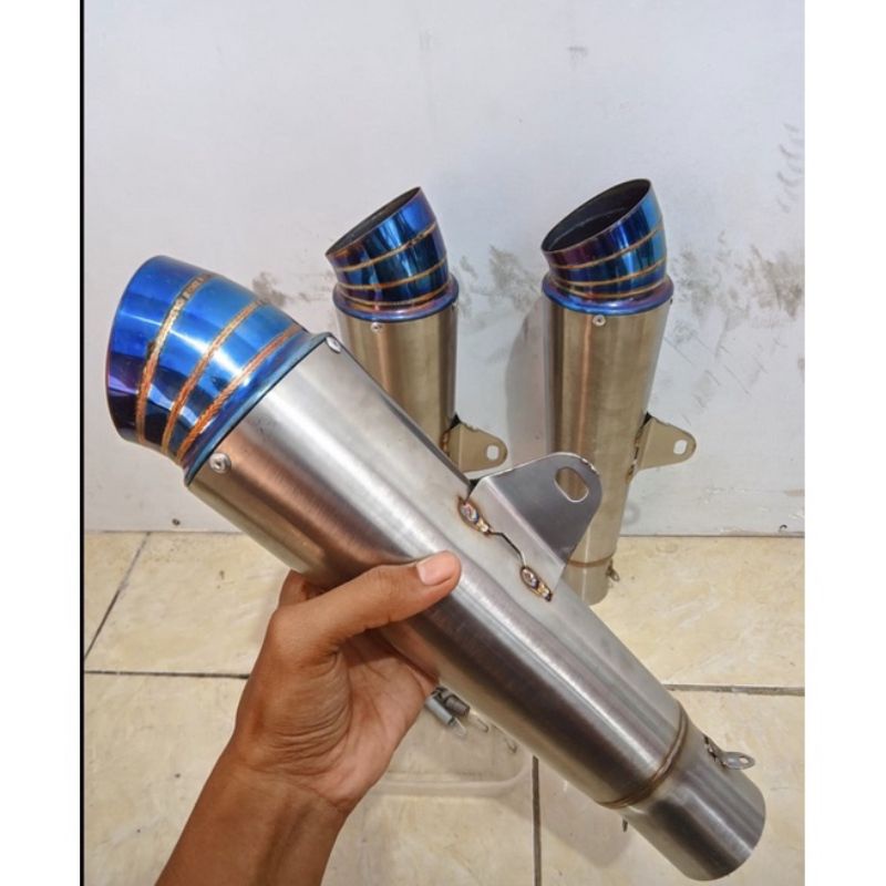 Slincer knalpot Slencer ujung blue D50mm SARTENG Engkerr engkerr slincer model Dpj-Fantera-Pekejaman