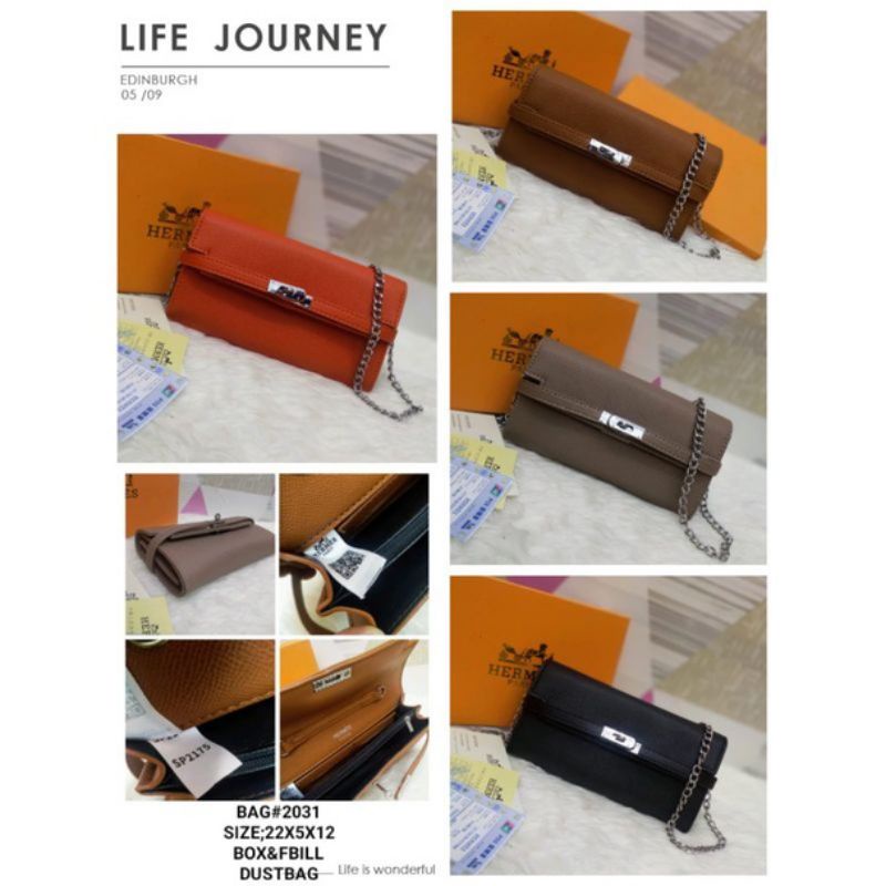 Dompet Panjang Long Kelly H Rantai Free Box