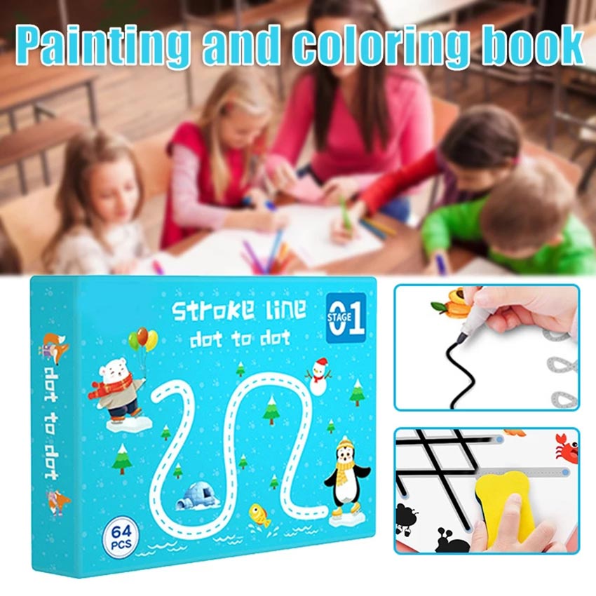 Magic Workbook Worksheet Belajar Mengikuti Garis Tracing Aktifitas Anak 2 3 4 Tahun Menulis Larisia