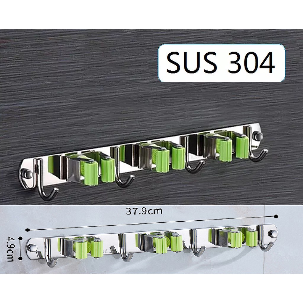 Stainless Steel Sus 304 Mop Holder Rak Gantungan Sapu Stainless Steel