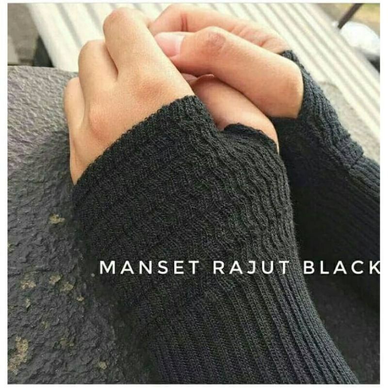 Handsock Tangan wanita muslimah / manset rajut premium ada Lubang jempol