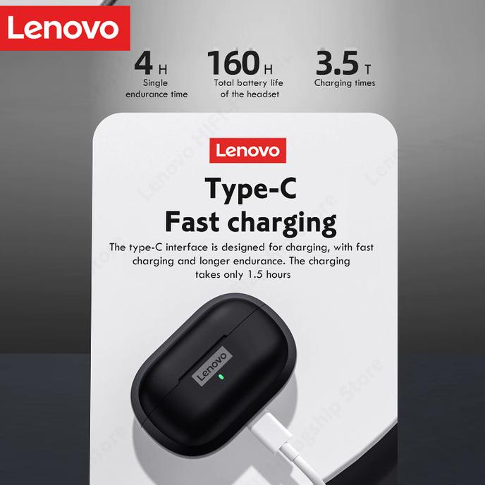 THINKPLUS LENOVO LP1S BLUETOOTH EARPHONE HEADSET TWS NOISE REDUCTION