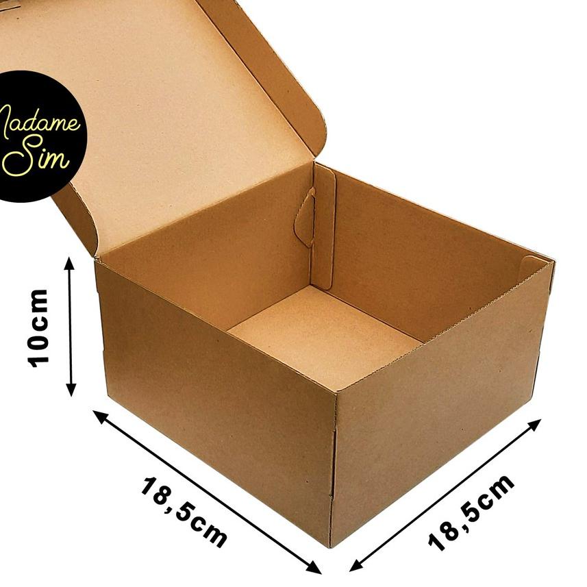 

☉ KOTAK KUE - CAKE BOX 18 x 18 x 10 CM - COKLAT (ISI : 10 PCS) ❉