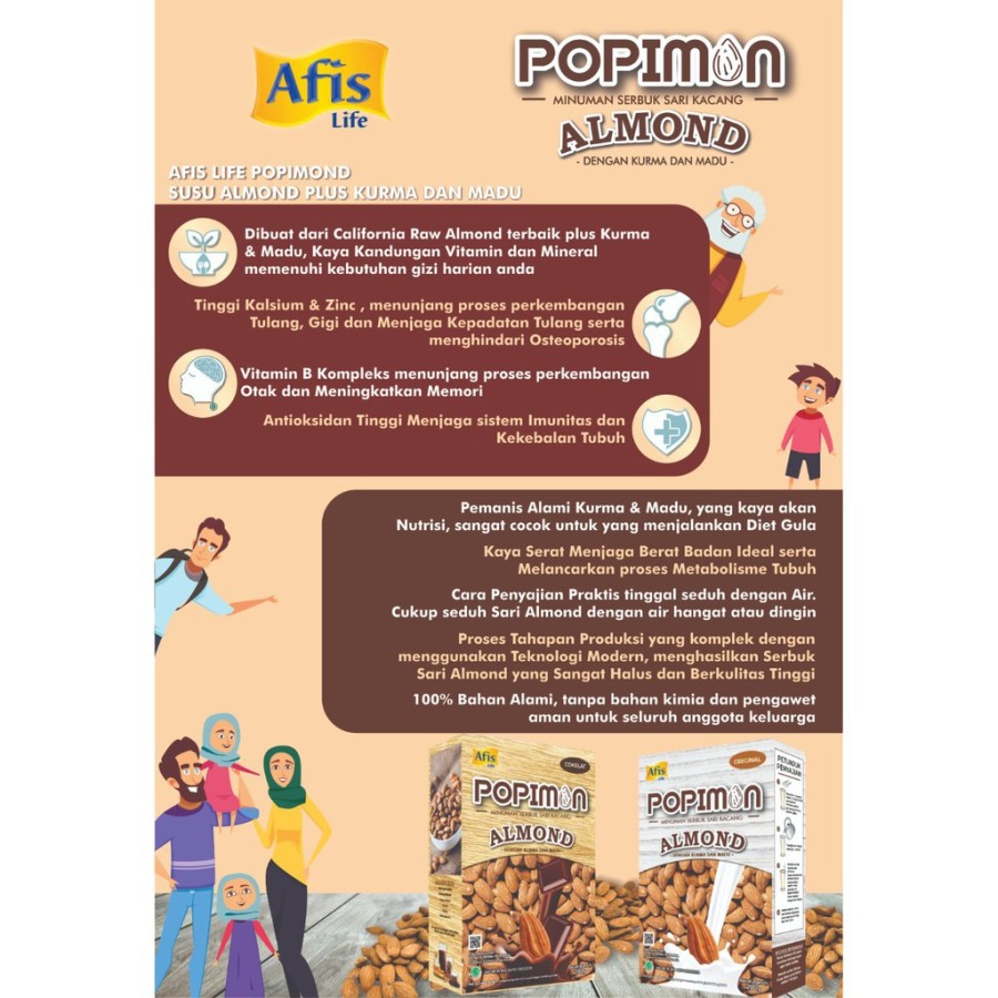 Makassar ! Susu Almond Popimon AFIS plus Madu untuk Anak dan Dewasa 200 gr