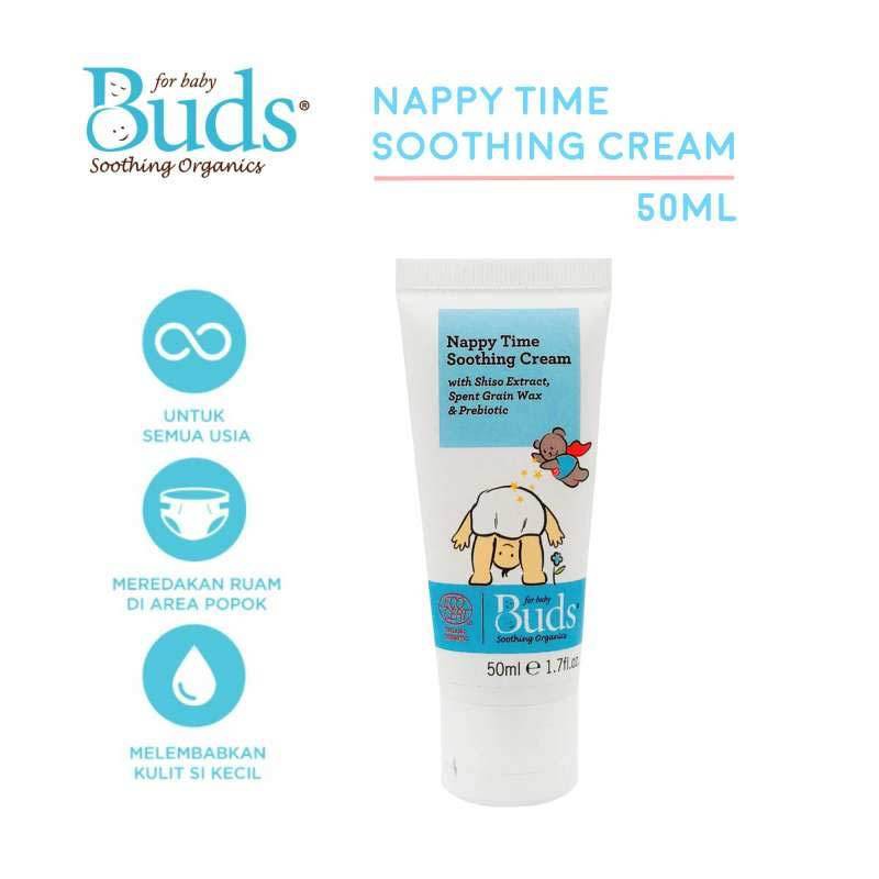 Buds Organics BSO - Nappy Time Soothing Cream 50ml - Krim Penghilang Ruam Popok Organik