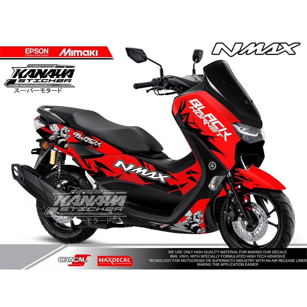 DECAL NMAX STICKER DECAL NMAX NEW 2020 / 2021 / NMAX ABS / NMAX OLD DESAIN TERBARU WARNA MERAH