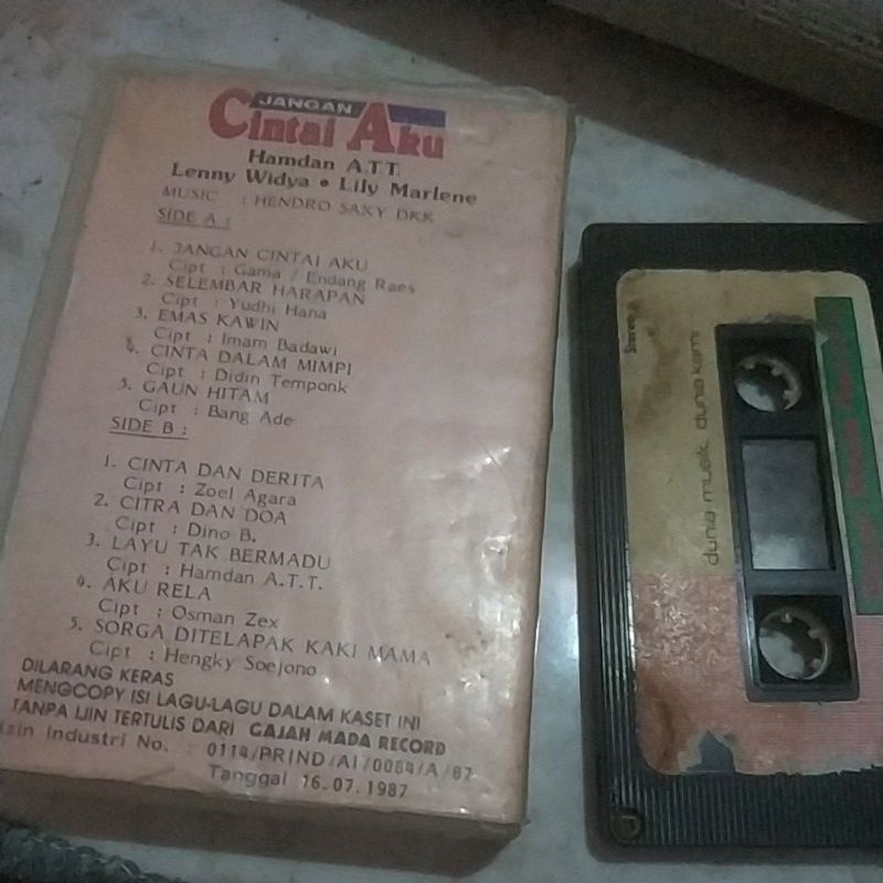 Kaset pita Hamdan ATT dkk: Jangan Cintai Aku