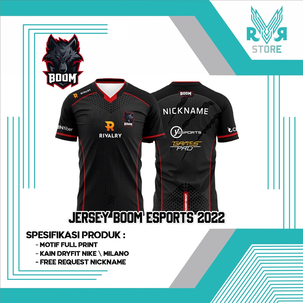 JERSEY BOOM ID ESPORT 2022 DOTA 2 (free request nickname)