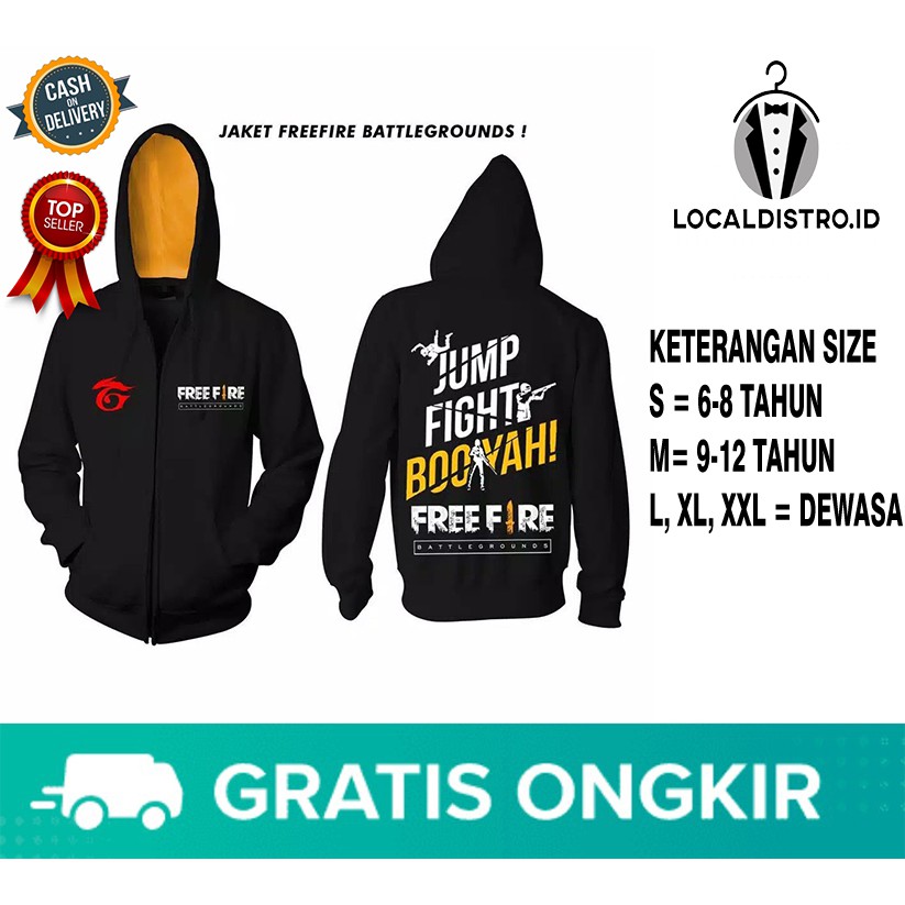 Sweater Freefire anak dan dewasa / jaket freefire Game Online / Hoodie Freefire Garena Indonesia