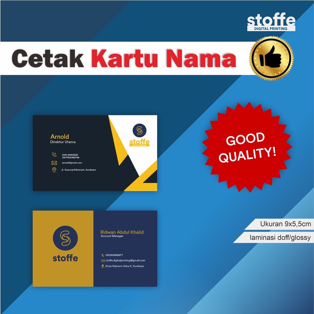 

Cetak Kartu Nama 1 Sisi