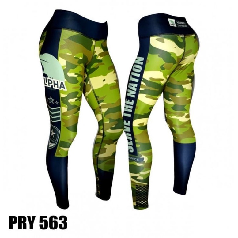 Sixpack Legging PRY Wanita Printing Army