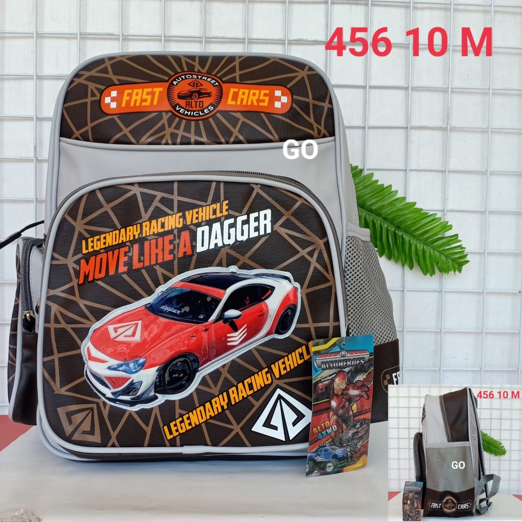 gos TAS RANSEL ALTO ANAK Karakter FAST CARS Tas Sekolah Anak Laki Laki