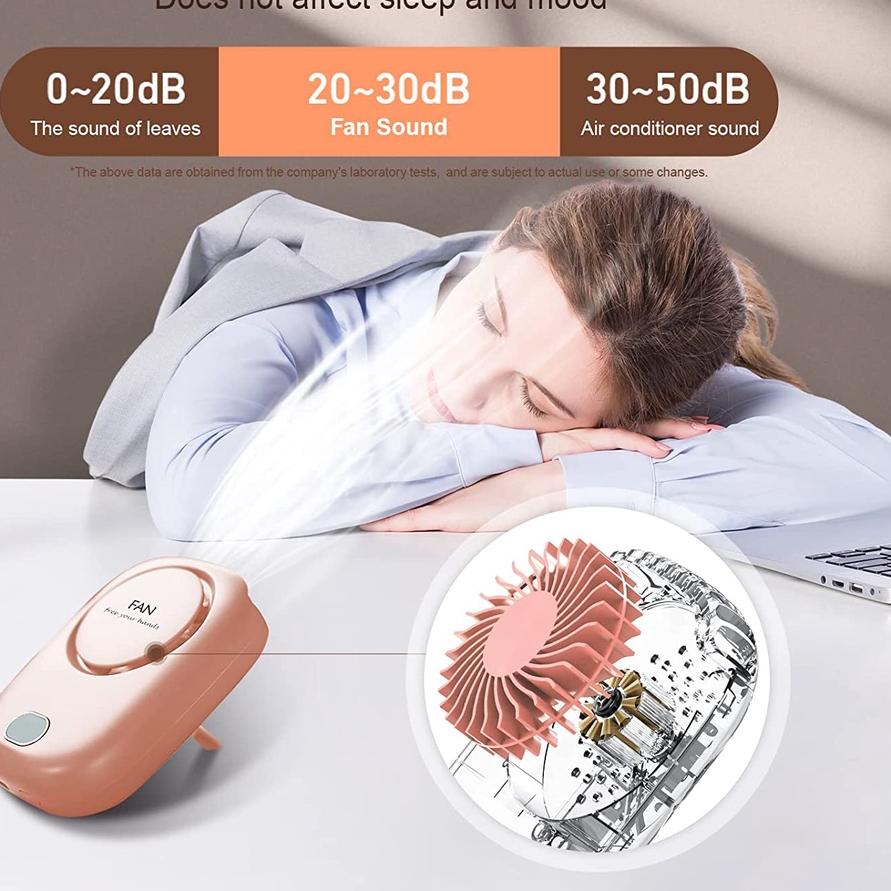 Terkini2000mah Kapasitas Besar Kipas Angin Mini Portable Model Gantung Leher Charge Usb Tampilan Pen