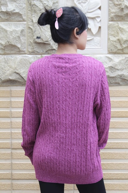 IMPORT BELI 2 GRATIS 1 Sweater Rajut Ungu Purple Wool Musim Dingin Infinity Baju Winter Alex Piere