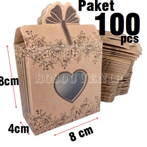 

[COD] isi 100 box mangkok jago mini / Kotak Souvenir / Box Motif uk 8x8x4 [COD]