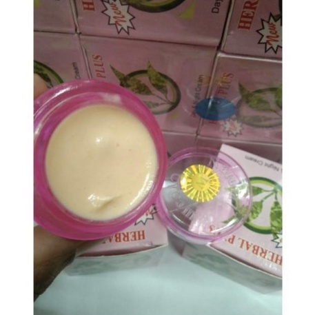 [12pc]Cream Herbal plus day & night asli stiker holo M
