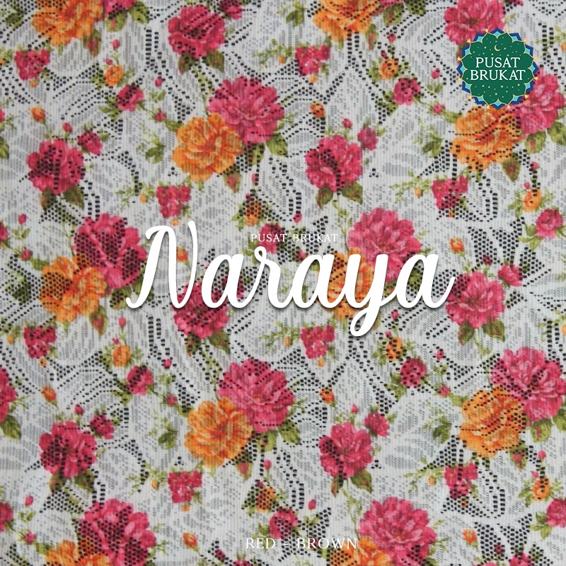 KAIN KEBAYA BRUKAT MOTIF / BRUKAT LACE PRINTING MAWAR - NARAYA KW 92788-05 FW001 - [harga p