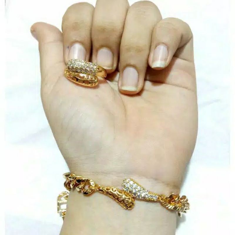 fourfashion set gelang plus cincin motif terbaru