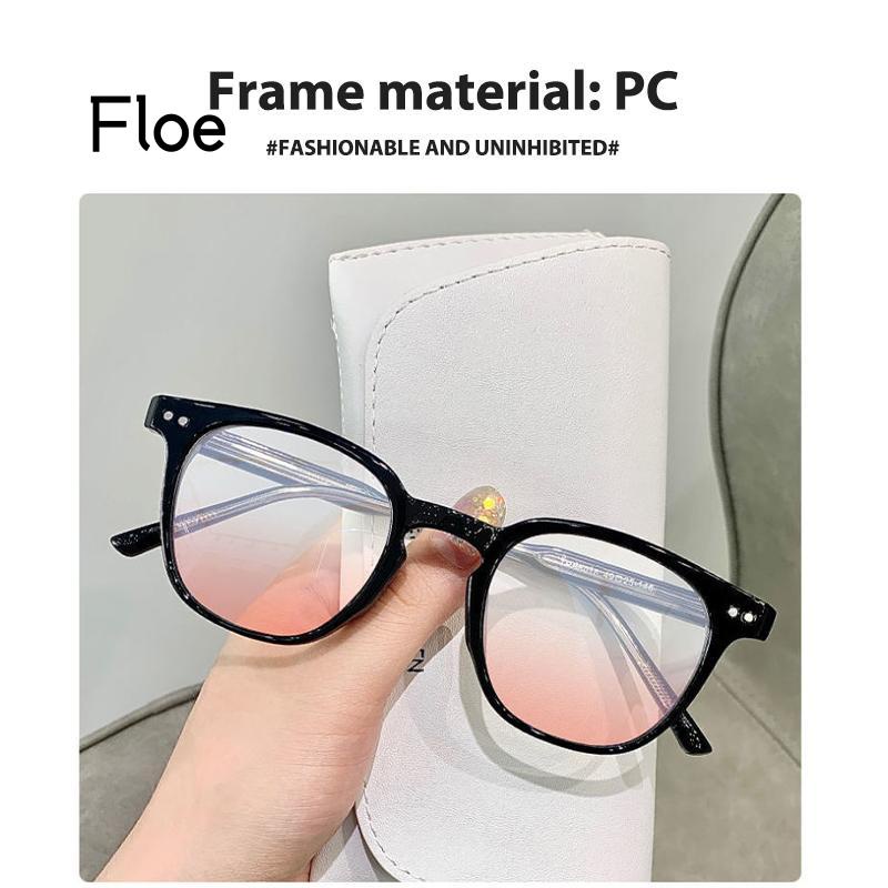 Fl Kacamata Wanita Warna Gradasi Pink Frame Hitam Untuk Wajah Bulat