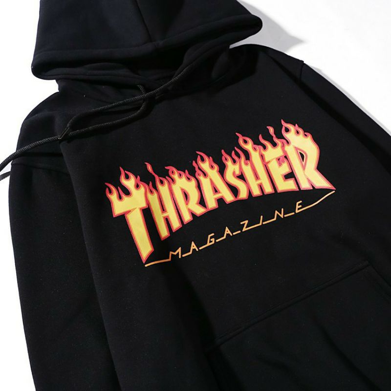 (S - 6XL) Hoodie THRASHER Flame BIGSIZE Jaket Thrasher Magazine JUMBO Sweatshirts Oversize S M L XL XXL XXXL XXXXL XXXXXL Street Wear