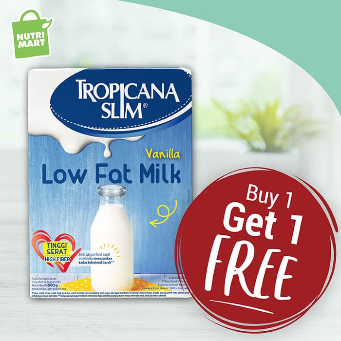

PROMO BUY 1 GET 1 FREE TROPICANA SLIM LOW FAT MILK 500GR TERMURAH
