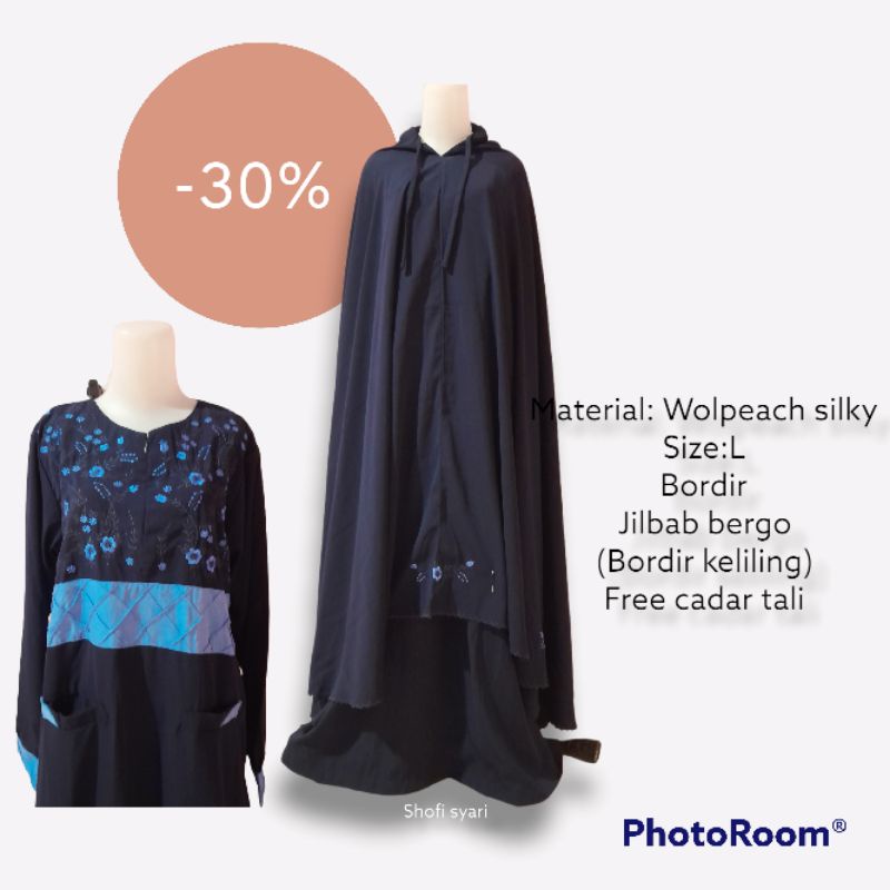 sale murah set gamis akhwat/abbas.coll/set safar ritz/set bergo