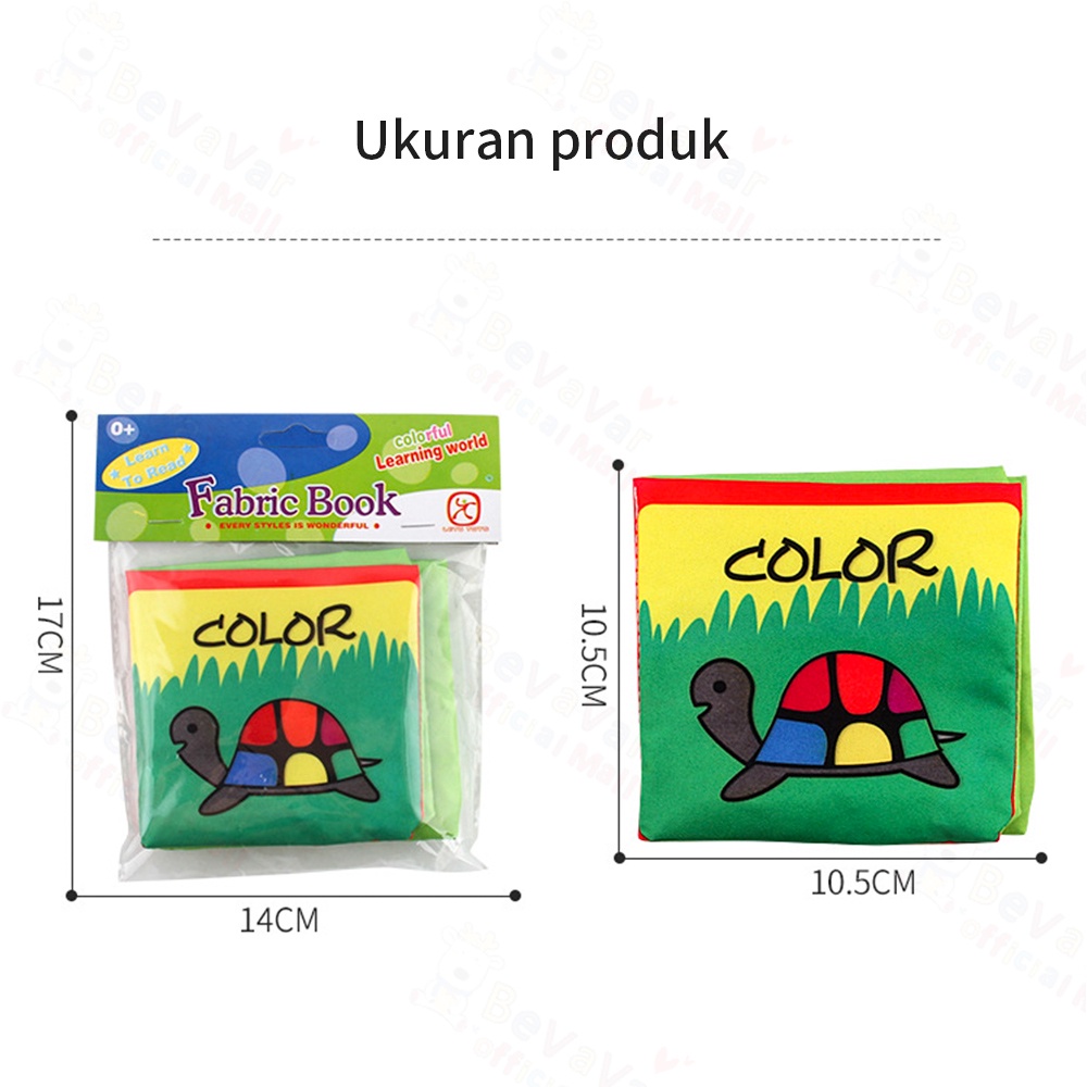 BEVAVAR Buku Kain Edukasi Bayi  Buku Bantal Bayi Soft Book Bayi