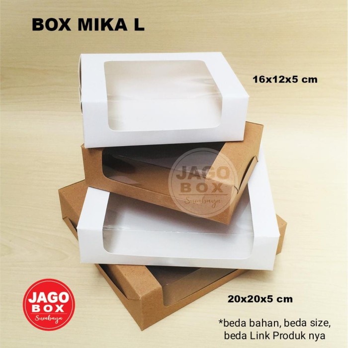 Box Kotak Kue Snack Mika L 20x20x5 cm KRAFT