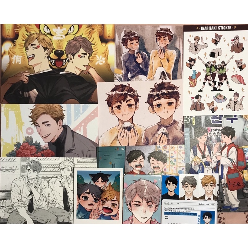 SET postcard / art print haikyuu atsumu osamu miya twins